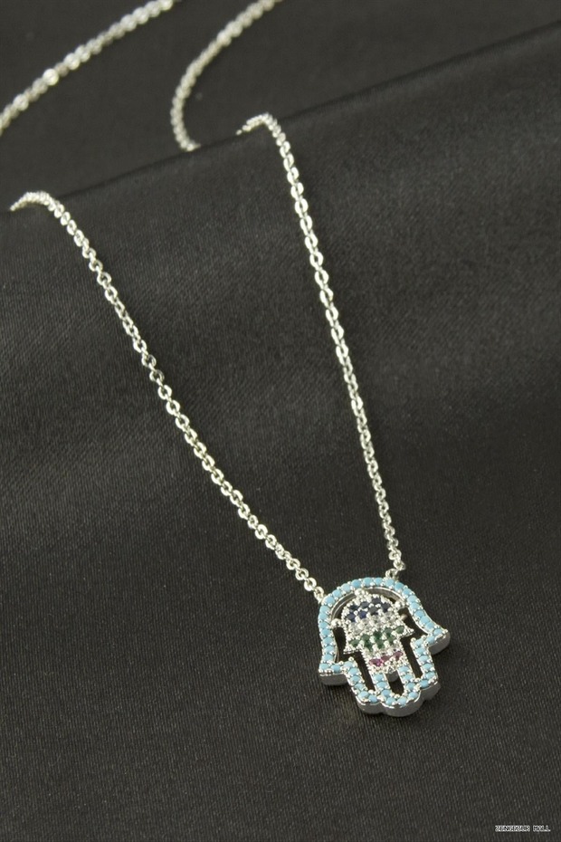 Zngzrmll Ftm Ana Eli Zircon Stone Necklace (24355) Silver Color