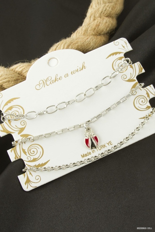 Zngzrmll Ladybug Ir Bracelet 3 Pieces (24302) Silver Color