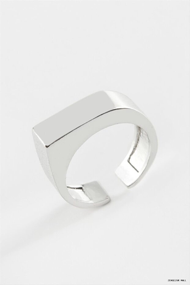 Zngzrmll Rectangular Metal Ring (25718) Silver Color