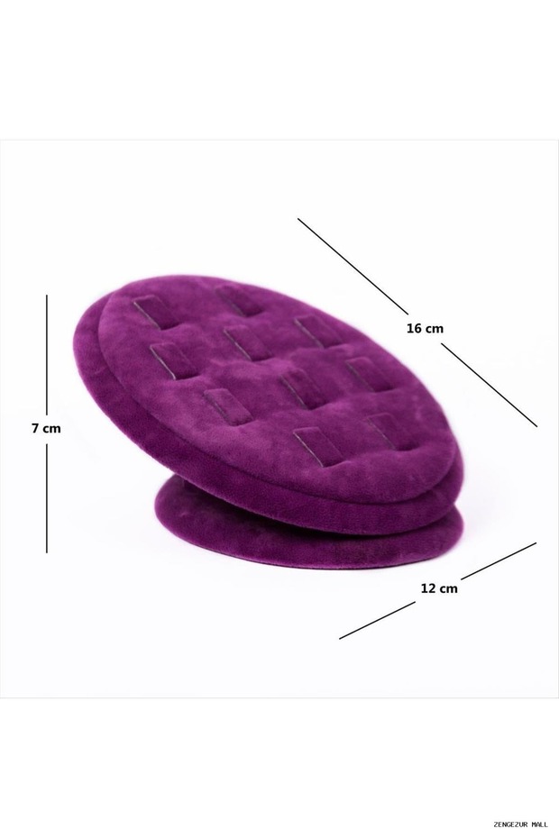 Zngzrmll Oval Anfora Fabric Covered Ring (40033) Stand Purple