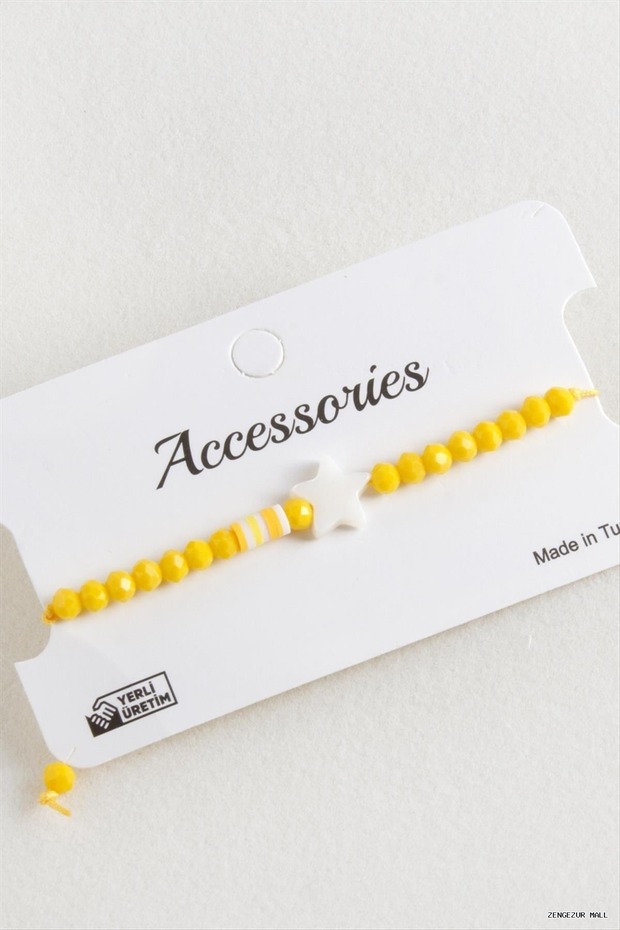 Zngzrmll Star Crystal Macrame Rope (41621) Bracelet Yellow