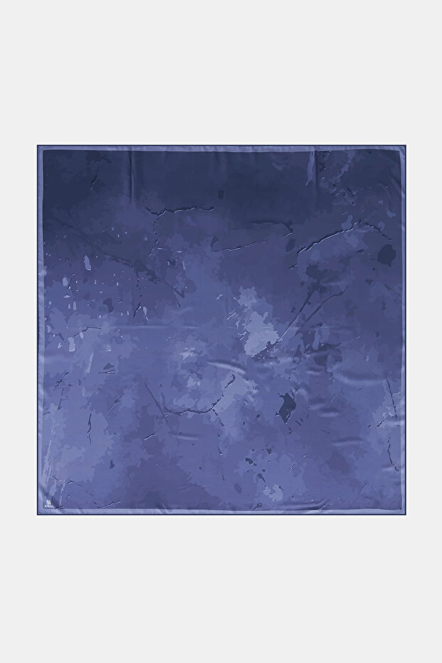 Patterned Twill Scarf Indigo