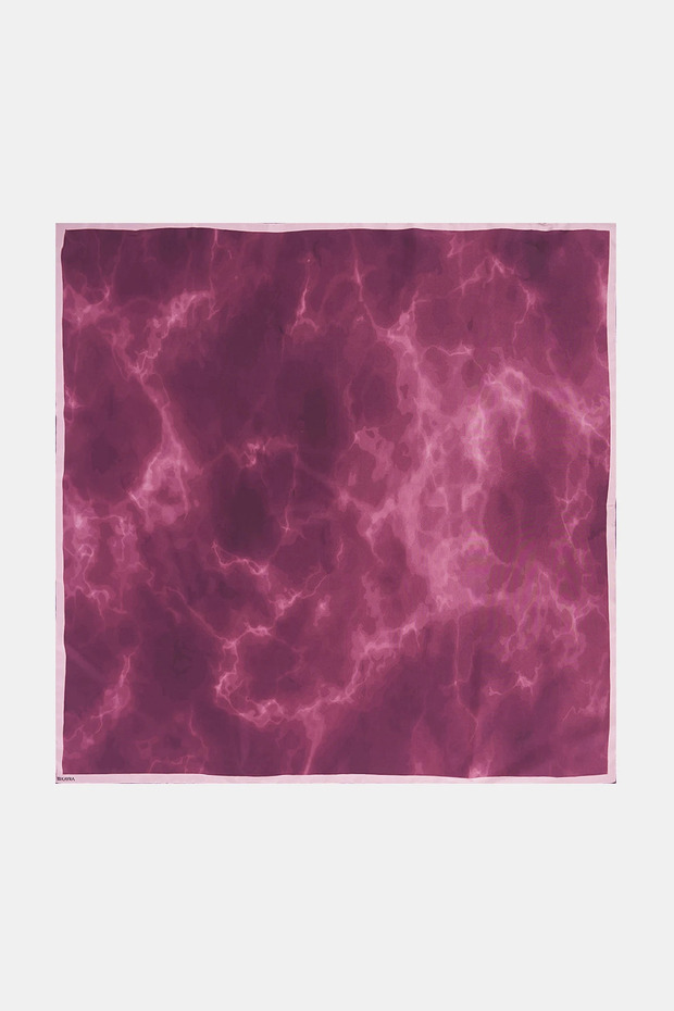 Abstract Pattern Silk Scarf Plum