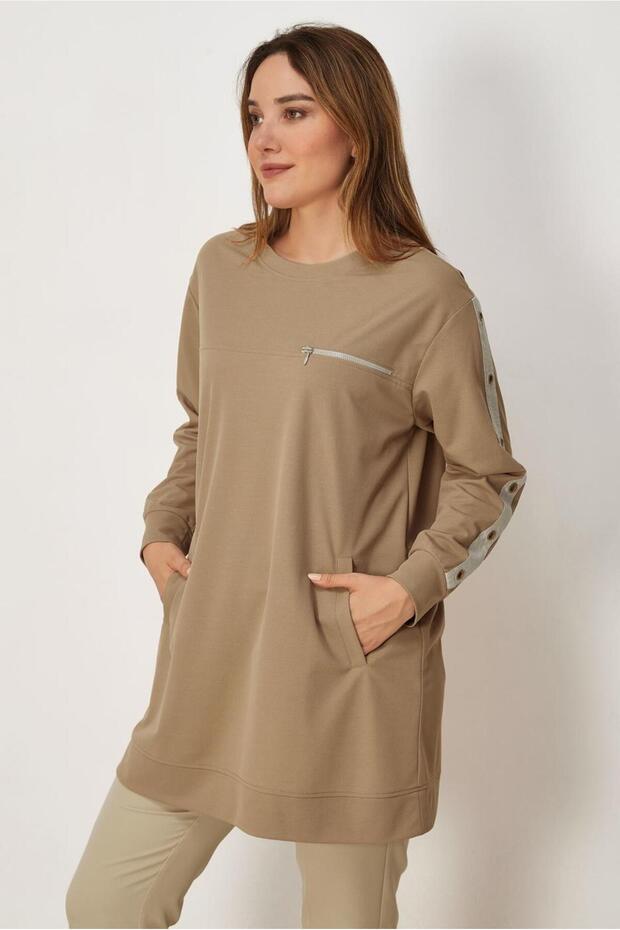 Eyelet Detail Sweatshirt Tunic 46823