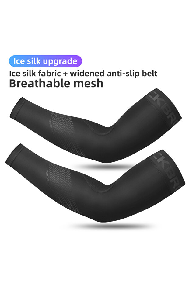 XL XT057BK ROCKBROS Ice Fabric Running Camping Arm Warmers Basketball Sleeve Running Arm Sleeve Cycl