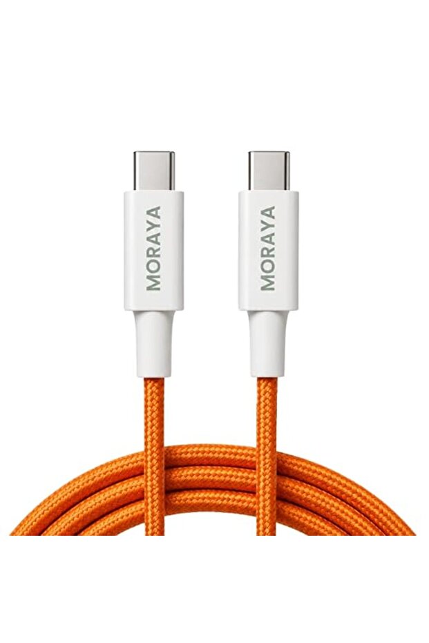 كيبل شحن سريع 60 واط PD USB-C الى USB-C لموبايل ايفون 17 برو ماكس / 17/16 / 15 من مورايا - قلب نحاسي