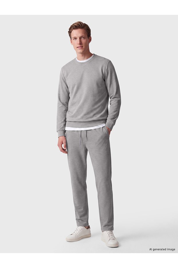 Özmarka New Season Gray Regular Fit Men's Sweatpants