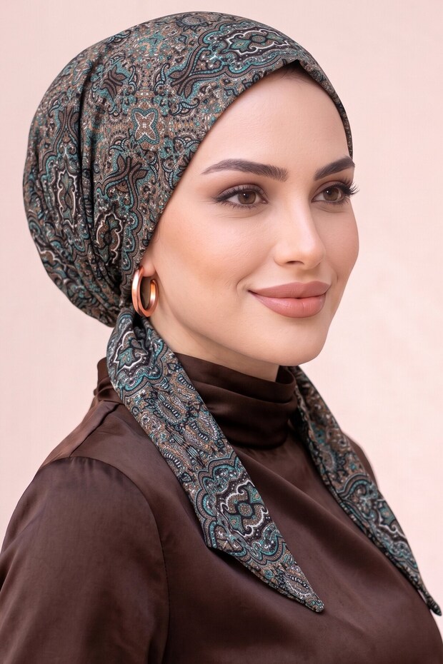 وشاح عملي منقوش بنمط عرقي