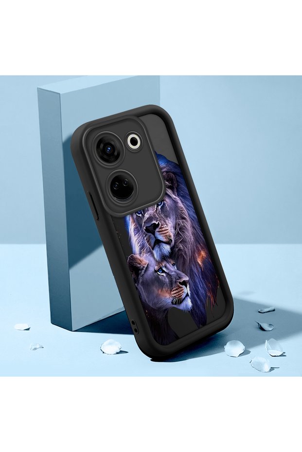 Tecno Camon 20 Pro 4g Compatible Aslan Double Portrait Printed Silicone Case, Provides Impact Absorption