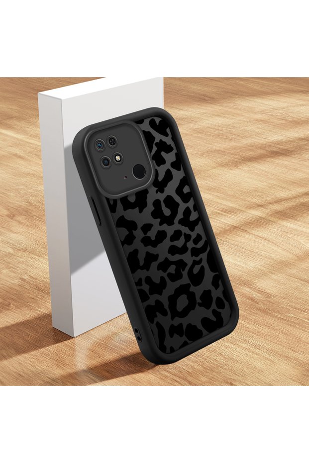 Black Leopard Case Compatible with Redmi 10C, Suitable for Everyday Use