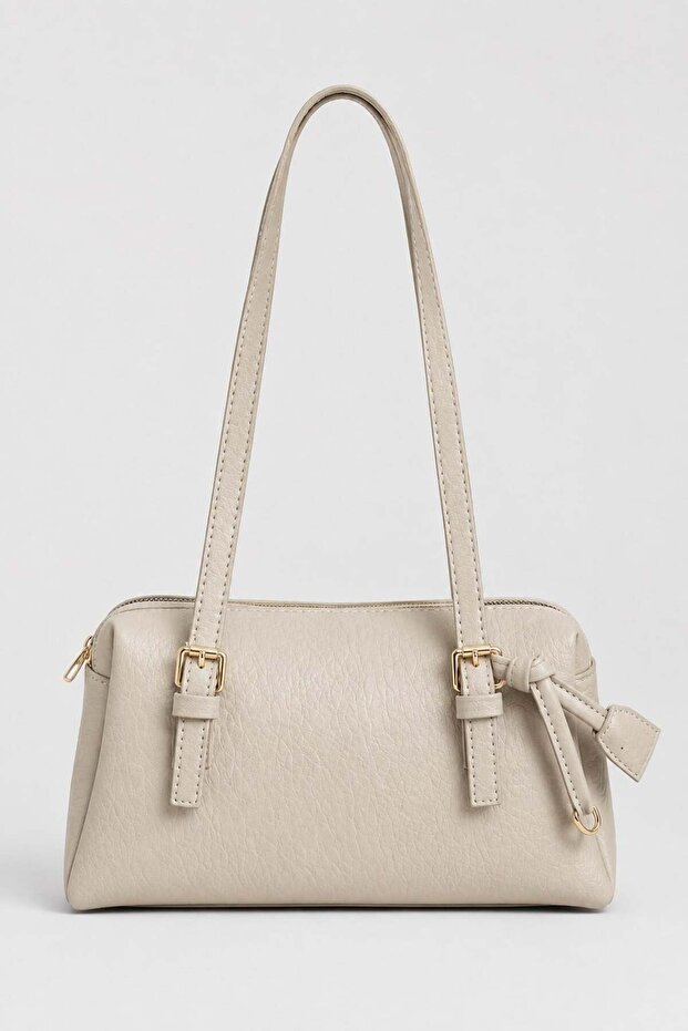 Mink Women's Double Zippered Compartment Long Handle Daily Shoulder Bag