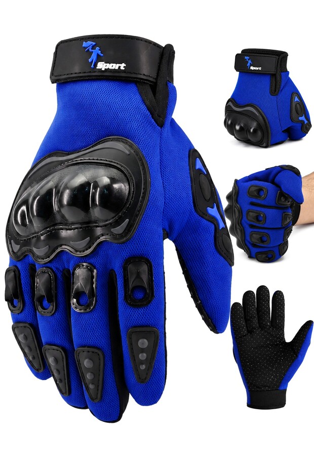 M Size Protected Motorcycle Gloves Unisex Cycling Biker Gloves Blue 114