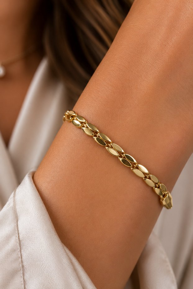Non-Tarnishing Gold Color Women's Steel Bracelet