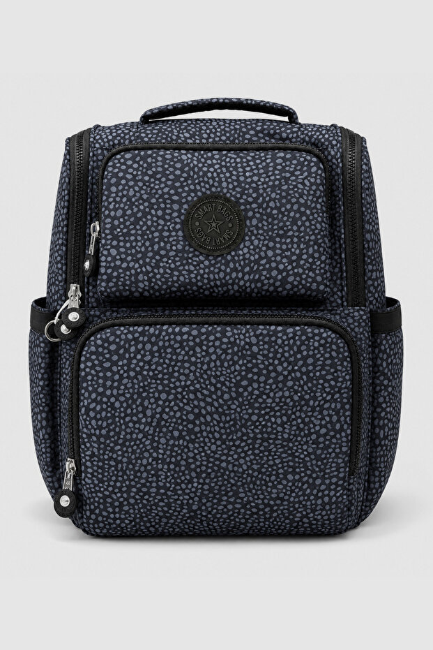 Large Size Waterproof Multi-Pocket Mother and Baby Care Backpack Polka Dot Black