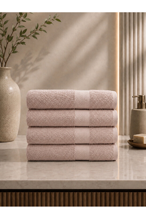 4-Piece, 100% Cotton, Bath Towel Set, 70x140 cm, 550GSM, Soft, Absorbent, and Premium Quality.