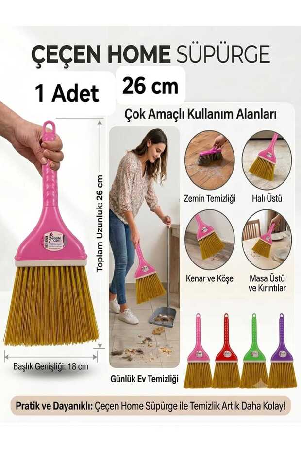 (1 Piece) Small Floor Broom Colorful Multi-Purpose Bathroom and Toilet Cleaning Broom, Plastic Nylon Broom Garden Broom Cleaning Brush