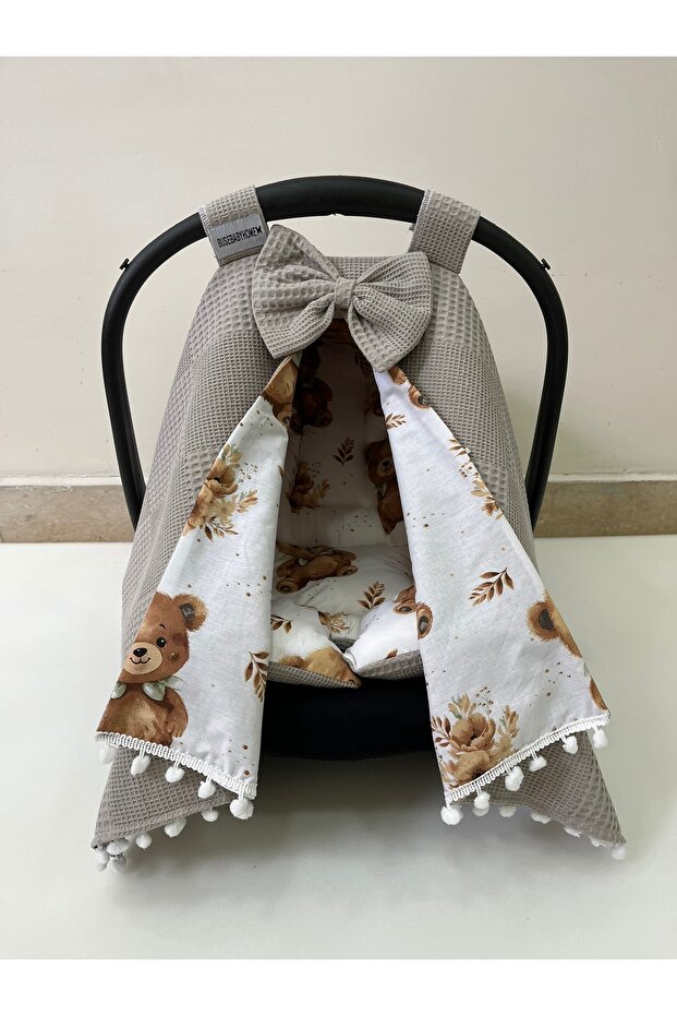 Brown Stroller Cover and Stroller Cushion Set of 2