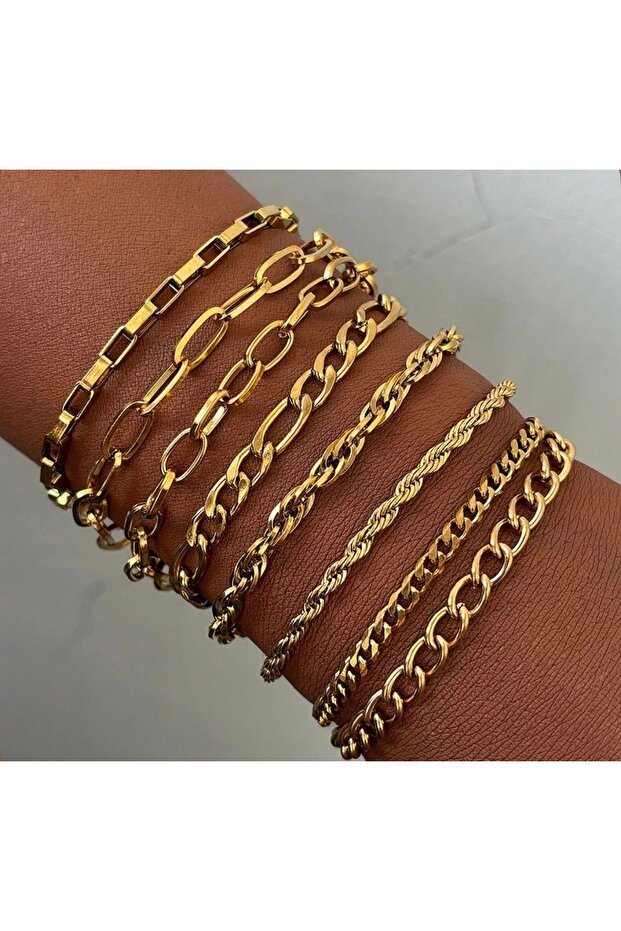8 Piece Chain Bracelet Combination