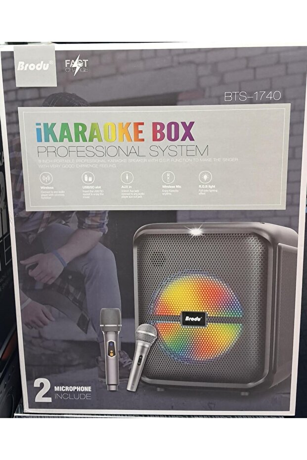8-Inch Professional Karaoke Speaker With 2 MIC include and DSP Function To Make The Singer With Very Good Experience Feeling