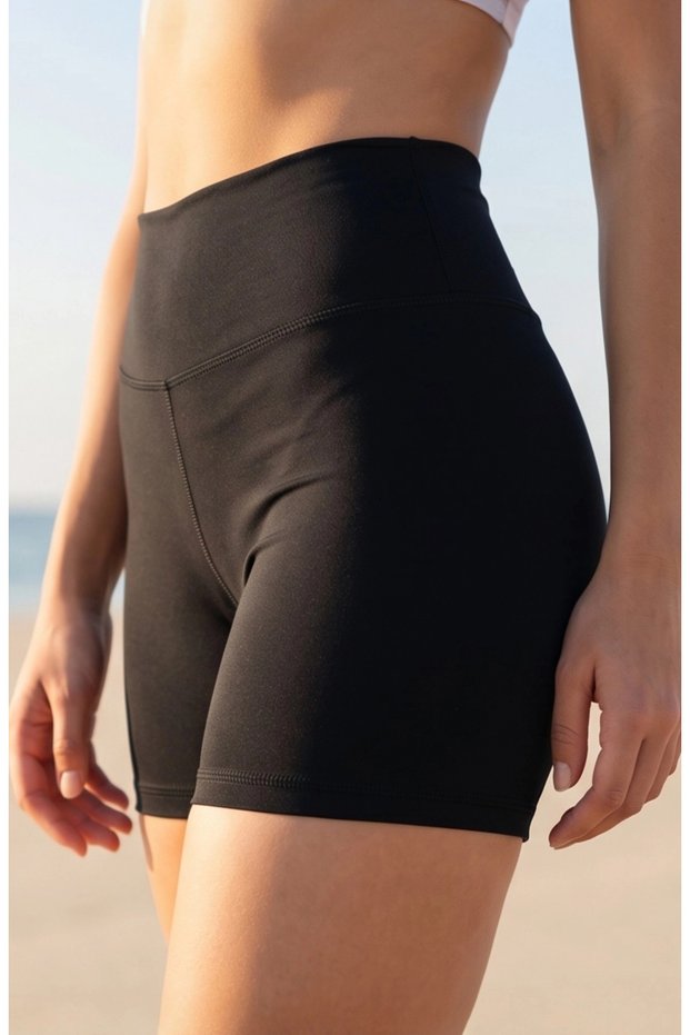 Women's Black High Waist Mini Swim Shorts – and Stylish Design
