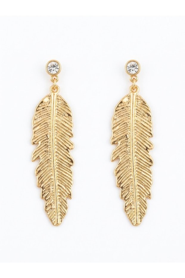 Women's Leaf Figured Dangle Earrings, Stylish Earrings, Non-Tarnishable, Stainless, Gift Boxed Women's Earrings