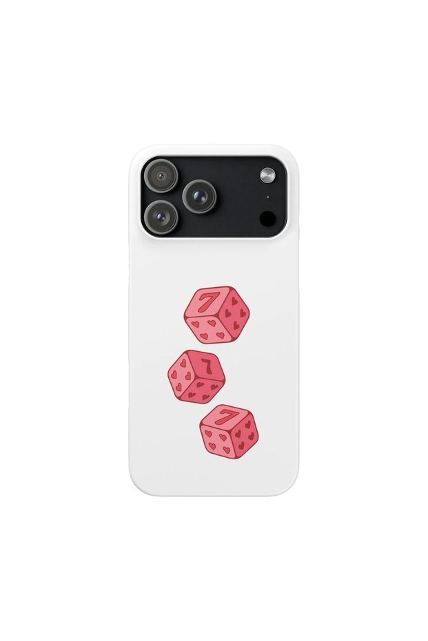 iPhone 17 Pro/18 Pro Case Love Jackpot Design Printed Phone Case with Dice & Heart Pattern 777