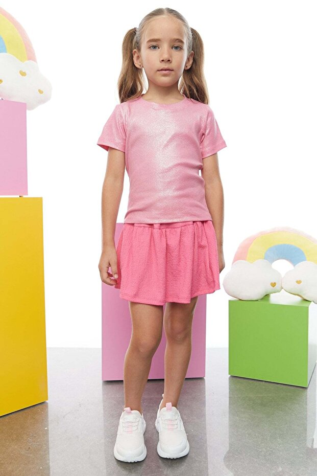 Girl's Textured Shorts Skirt