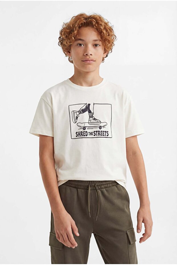 Boy's Oversize Printed T-Shirt