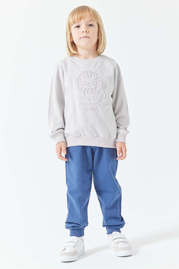 Boy's embossed print 2-piece set