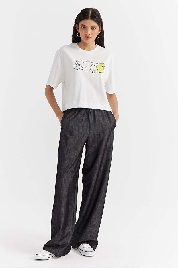 Women's Elastic Waist Wide Leg Pants