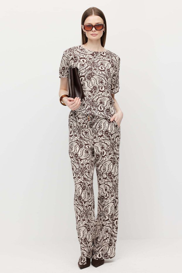 Women's Patterned Drawstring Waist Pants