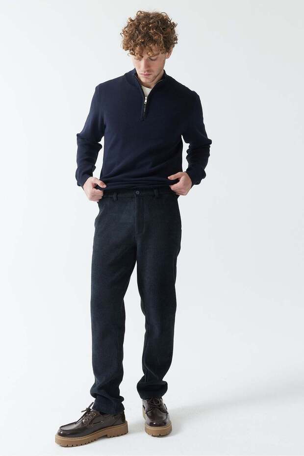 Men's Jogger Elastic Waist Velvet Trousers