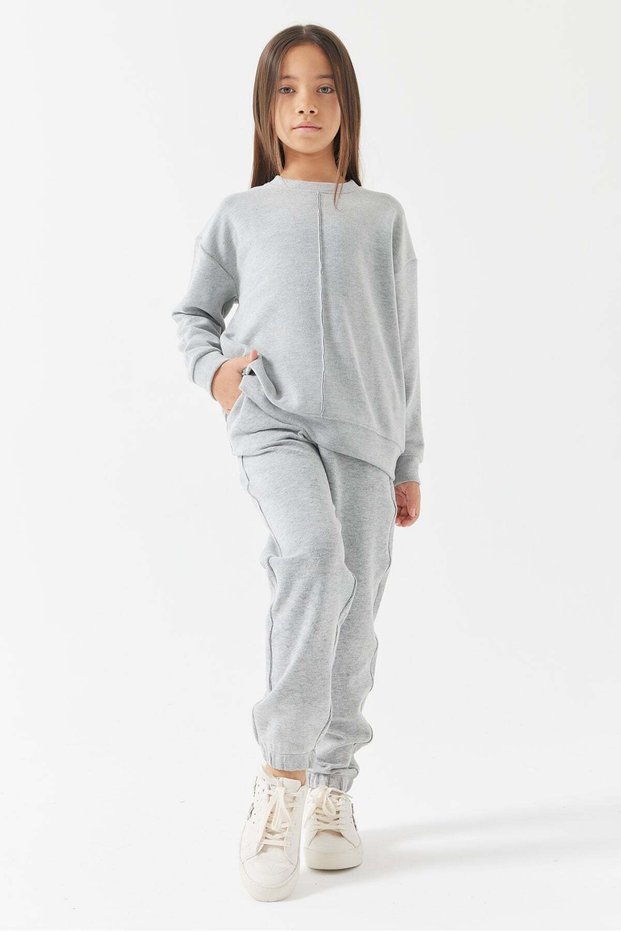Girl's Sweat Bottoms with Elasticated Legs