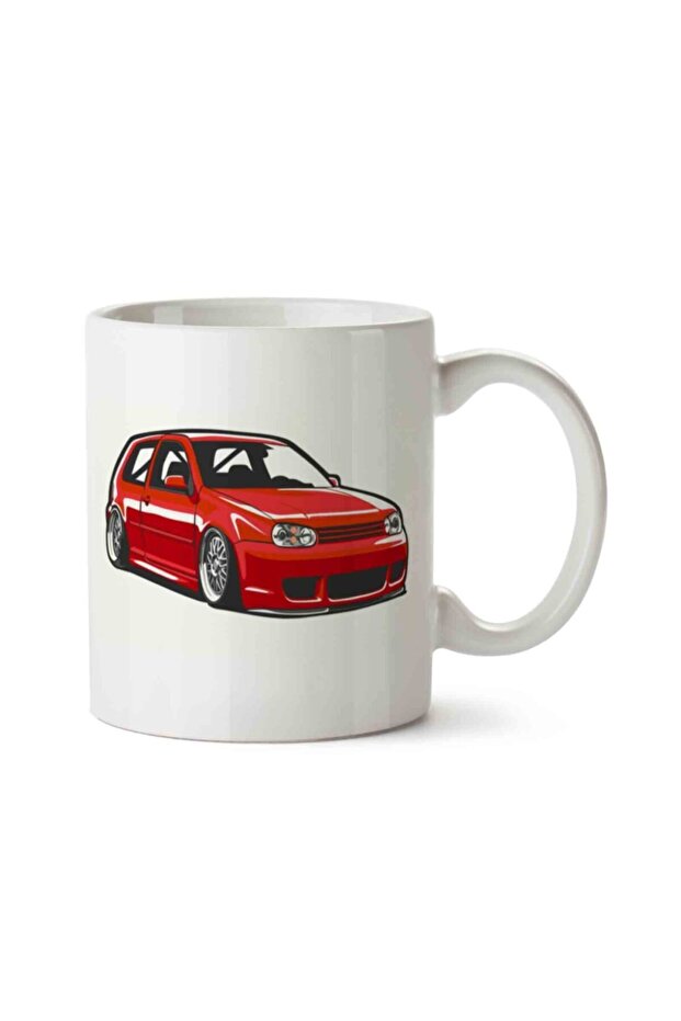 Golf MK4 2 - Red, Two Sided Printed Mug Cup