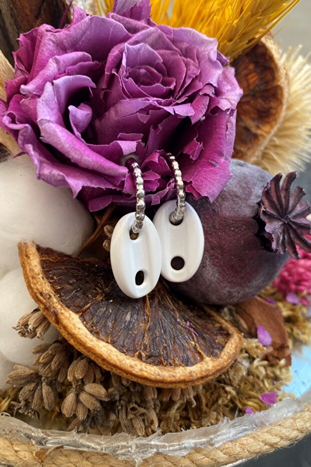 Bright White Color Antiallergic Sailor Knot Earrings