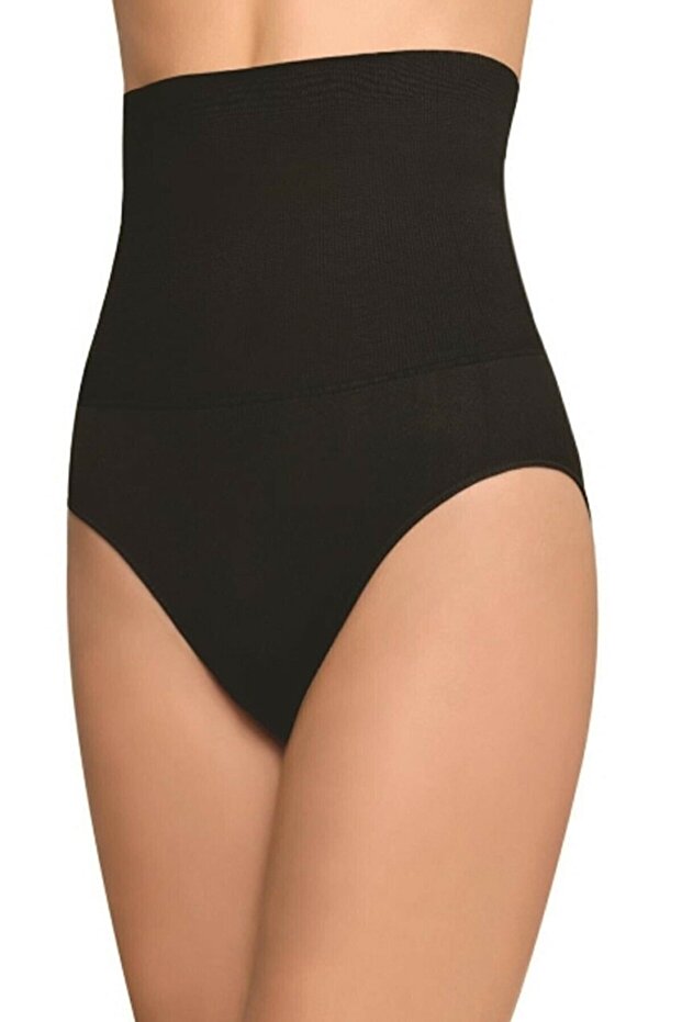 Kadın String Karın Korsesi Siyah 2466 - 1