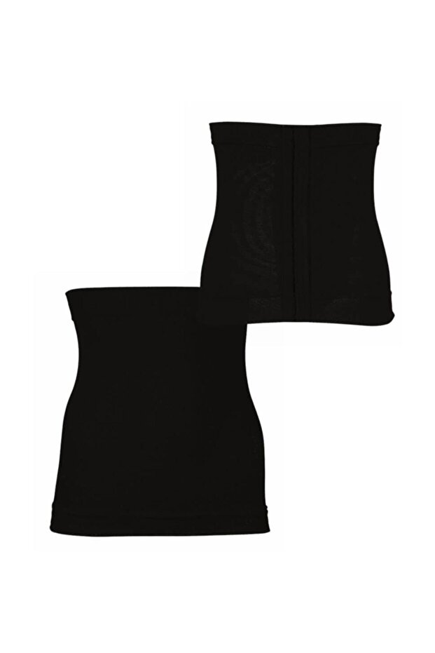 Women's Black Cuffed Waist Corset - Kk12s