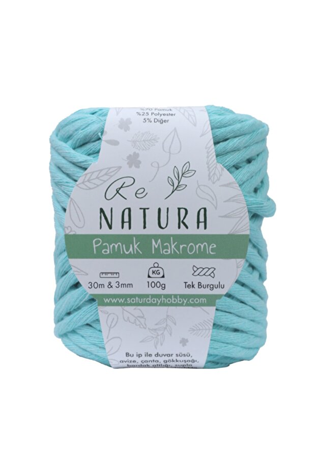 Mint Tek Burgulu Taranan Pamuk Ip String Makrome Ip //3mm - 1