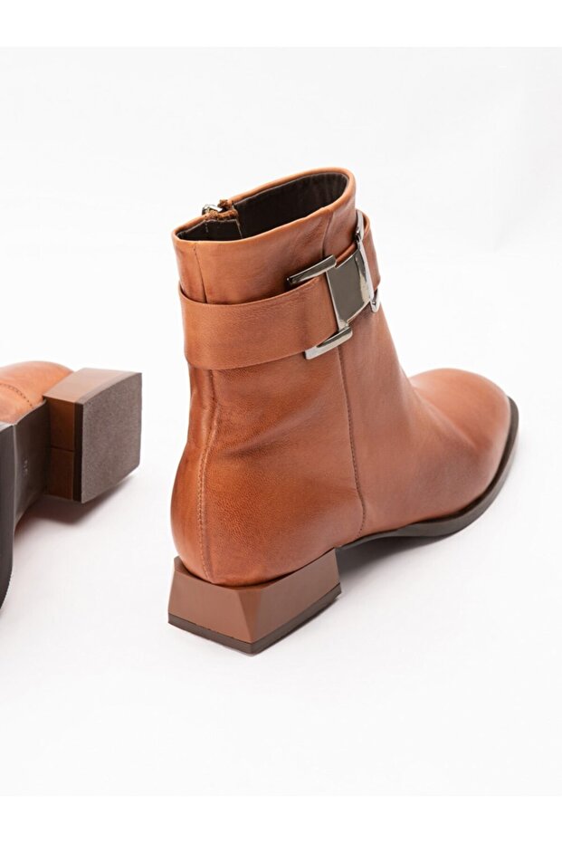 Zeile Taba Fırçalı Deri Bot - 2