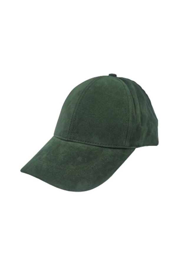 Unisex Dark Green Suede Adjustable Cap with Velcro on the Back Baseball Cap Hat Pkr1109338