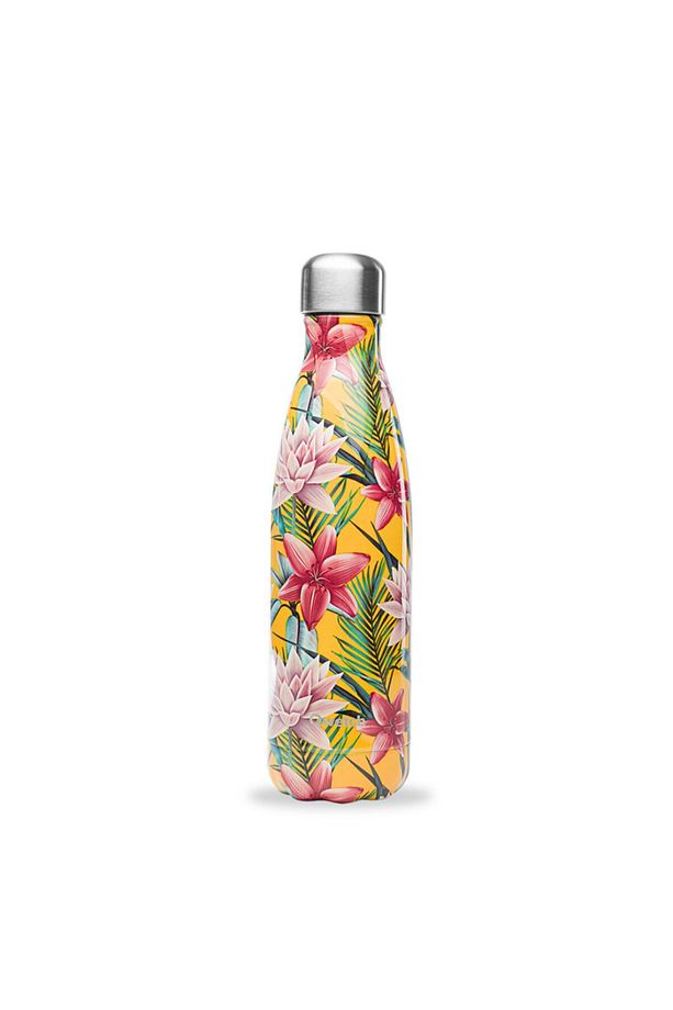 Isı Yalıtımlı Termos 500 Ml Tropik- Sarı Çiçek Desenli - Qd3106 - 1