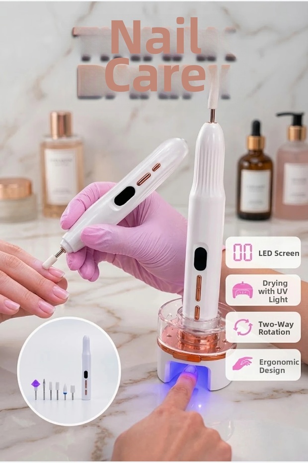 6-Head Multi-Functional Nail Care and Uv Drying Set