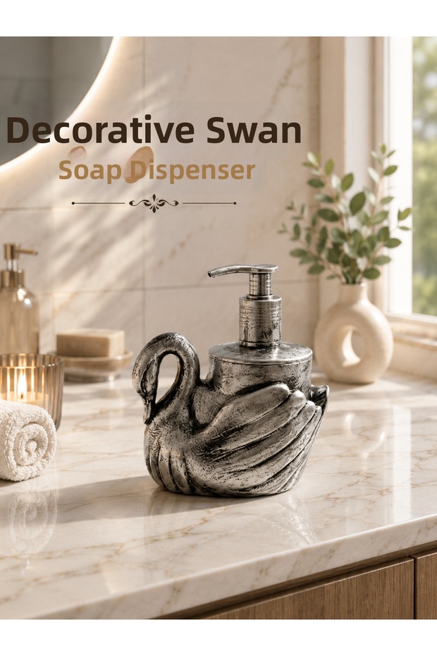Decorative Swan Liquid Soap Dispenser, Stylish Swan-Shaped Bathroom and Kitchen Liquid Soap Dispenser (Acrylic Plastic)