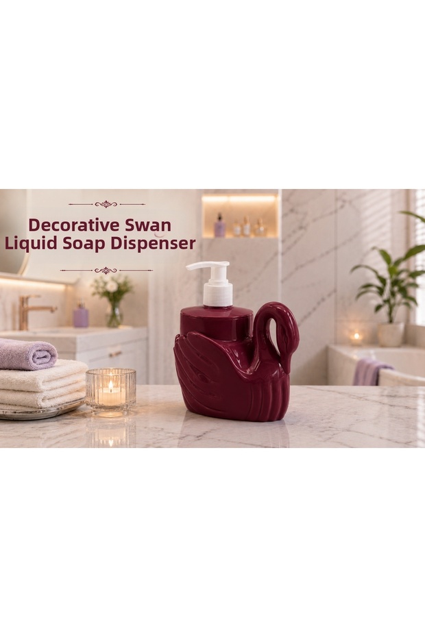 Decorative Swan Liquid Soap Dispenser, Stylish Swan-Shaped Bathroom and Kitchen Liquid Soap Dispenser (Acrylic Plastic)