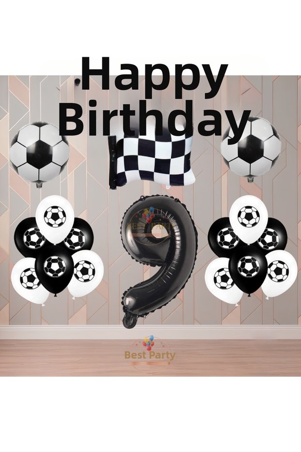 Best Black-White Football Fan-Themed Birthday Party Set Age-9