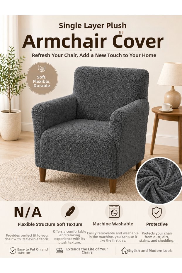Single Plush Welsoft Sofa Cover | Elastic Sofa Cover | Sofa Bed Cover | Seat Cover