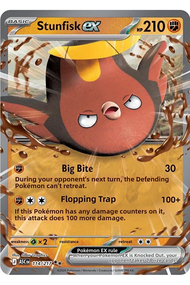 Stunfisk Ex # 114 Ascended Heroes Original Card