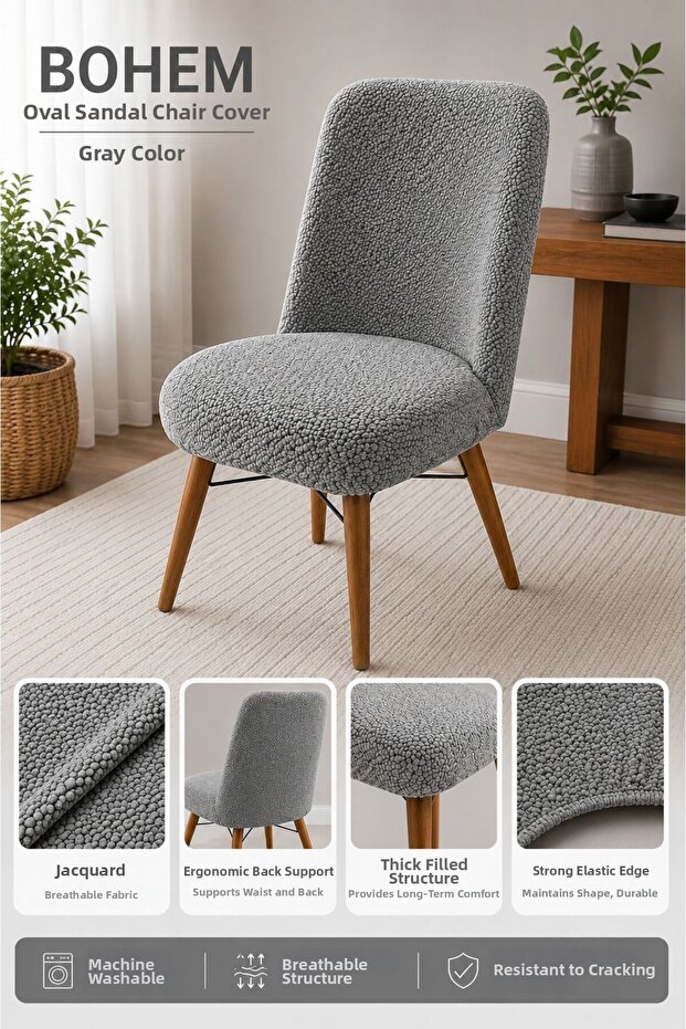 Lycra Oval Chair Cover Large Size Round Compatible Washable Flexible Chair Cover