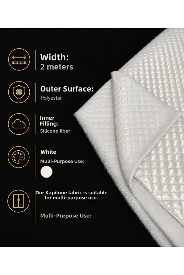 Quilted Bark Stitched Fabric 2 Meters – Cream