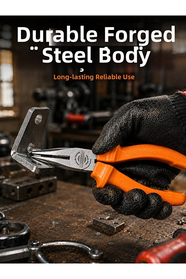 Long-Jaw Design Forged Steel Nose Pliers Precision Grip Performance
